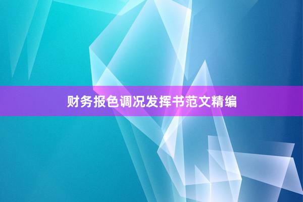 财务报色调况发挥书范文精编