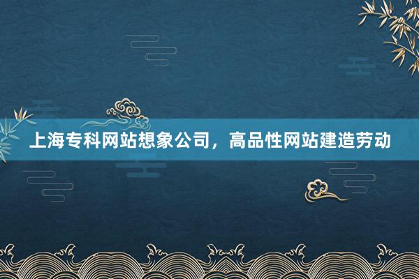 上海专科网站想象公司，高品性网站建造劳动